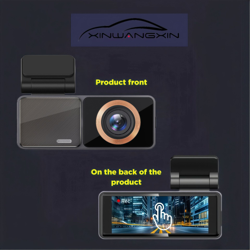 Camera de bord auto 4K, obiectiv dual, unghi 170°, Wi‑Fi, 2160p vedere de noapte