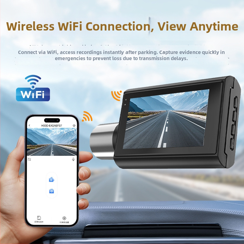 Dualna prednja i stražnja 4K dash cam s Wi-Fi, GPS, noćnim vidom, 256GB memorije, 170° širokog vida