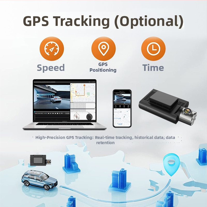 Dualna prednja i stražnja 4K dash cam s Wi-Fi, GPS, noćnim vidom, 256GB memorije, 170° širokog vida