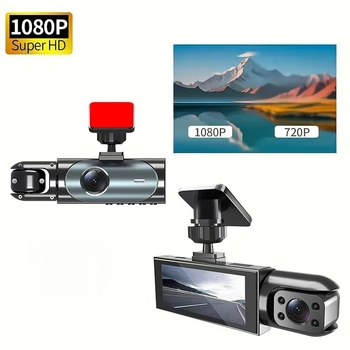 V9 auto DVR s 3 lećama, HD noćni snimak, Wi‑Fi i povezanost s telefonom