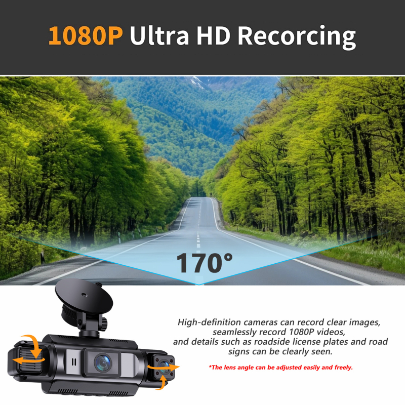 4-kanalna WiFi HD kamera za automobil s infracrvenim noćnim vidom i povezanostju s pametnim telefonom, 170° široki kut pogleda