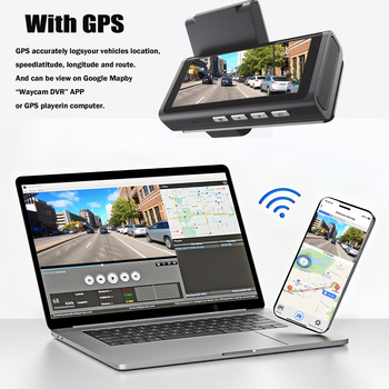 4K-s autó DVR kettős lencsével, elő- és hátsó kamera, éjszakai látás, Wi‑Fi, 170°-os látómező