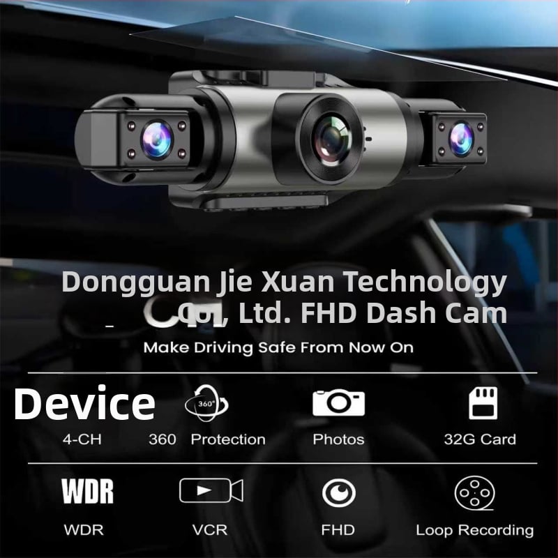 Skriveni auto DVR s četiri objektiva, 360° snimanje (prednja, unutarnja i stražnja kamera), IPS 1080p, loop snimanje, USB prijenos