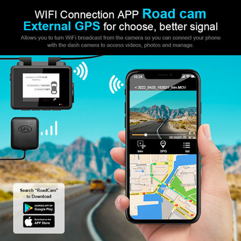 M700 dash cam s dvostrukim objektivom, prednja 4K i stražnja 1080p, Wi‑Fi, GPS