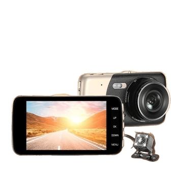 Kamionska dash kamera, prednja i stražnja dualna snimka, noćni vid, povratna slika, 4.0-inčni zaslon, 1296P, 5MP, 12/24V