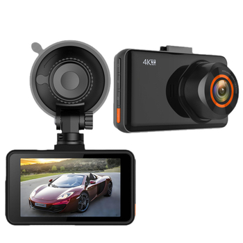 4K dash cam s prednjim i stražnjim dvostrukim lećama, 3,0-inčni zaslon, Wi‑Fi, ciklično snimanje
