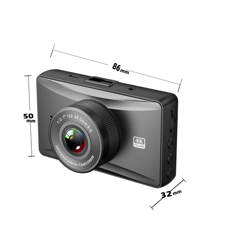 3-inčni automobilni dash cam s jednim objektivom, 2K snimanje, noćni vid, 24-satno praćenje, novi model 2024