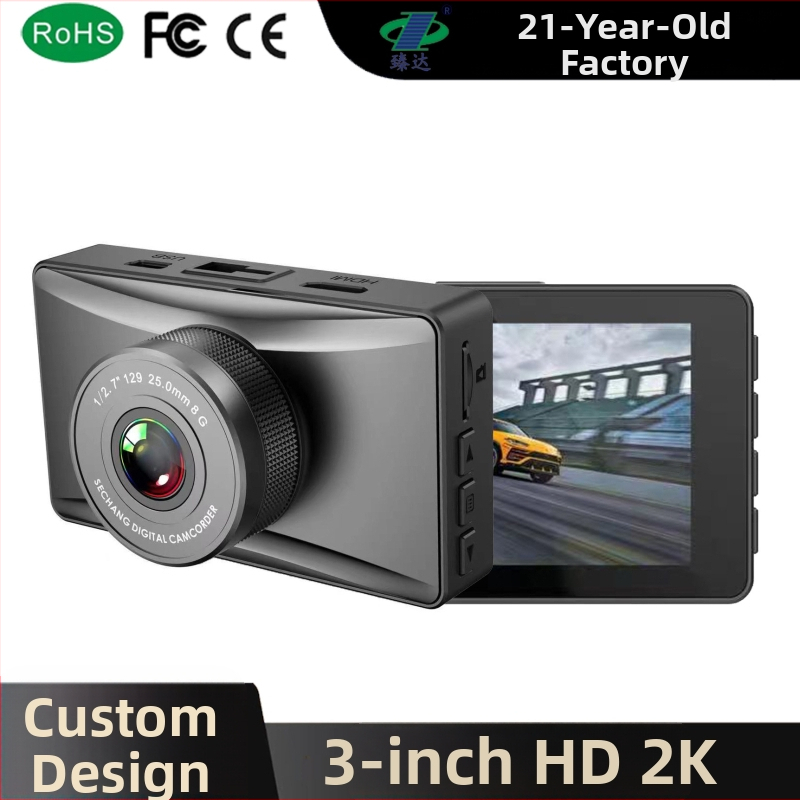 3-inčni automobilni dash cam s jednim objektivom, 2K snimanje, noćni vid, 24-satno praćenje, novi model 2024