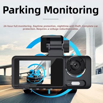 Automobilska kamera s tri objektiva, 2-inčni zaslon, 1080P noćno snimanje, prednji i stražnji zapis uz Wi‑Fi