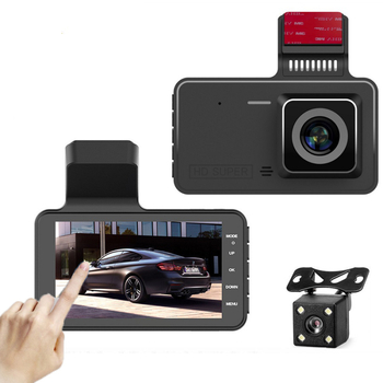 4-inčni skriveni dashcam s dvostrukim objektivom, 1080p, HD noćno snimanje i slika za vožnju unatrag