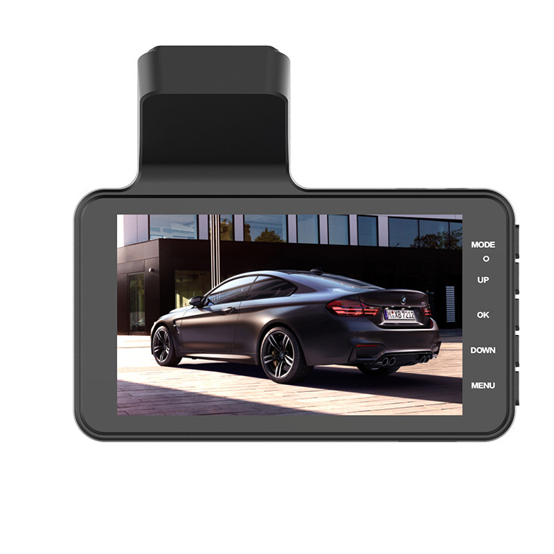 4-inčni skriveni dashcam s dvostrukim objektivom, 1080p, HD noćno snimanje i slika za vožnju unatrag