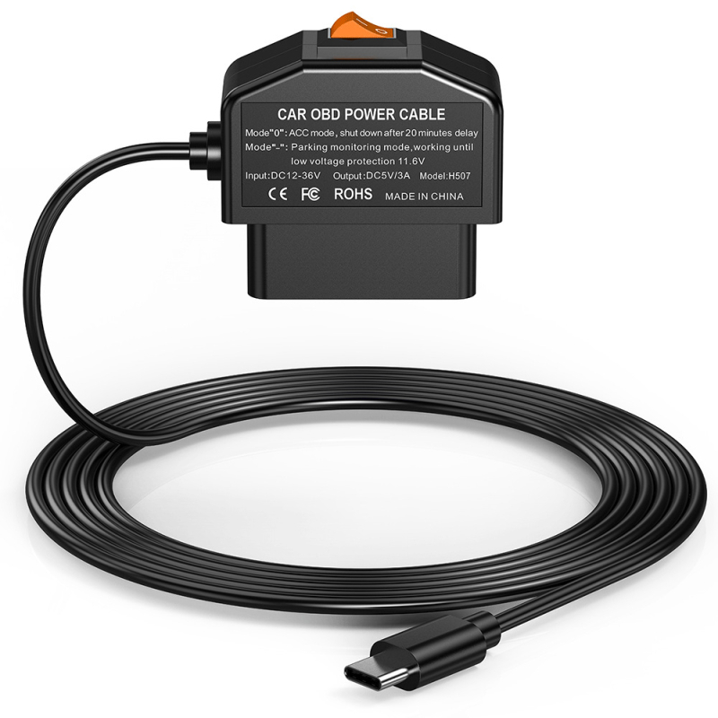 OBD dash cam s regulacijom napona i digitalnim zaslonom — podesivo isključivanje pri niskom napajanju, 1080p, detekcija pokreta, nadzor parkiranja