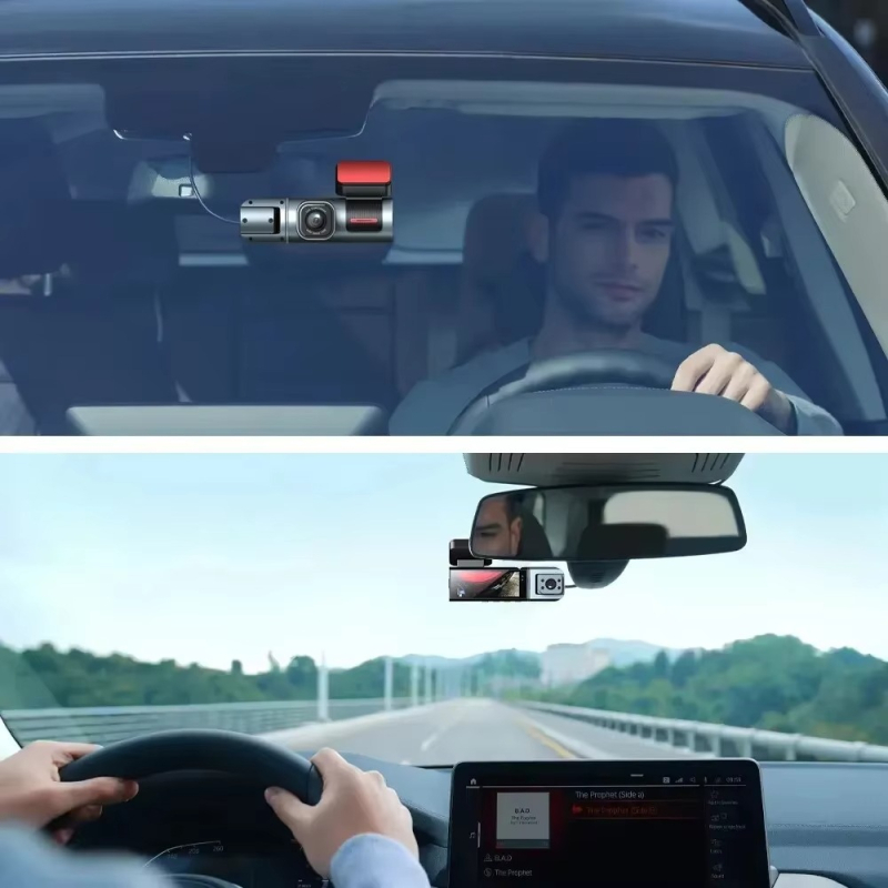 Automobilska dash cam s dvostrukim snimanjem prednje/stražnje, 1080p, 170° široki kut, 3,0 inčni zaslon, cikličko snimanje 4–6 sati, WiFi