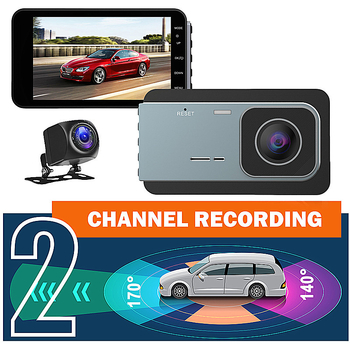 4K dvostruka dash cam s noćnim vidom, prednje i stražnje snimanje, 4,0 inčni zaslon, nadzor parkiranja i reverzna slika
