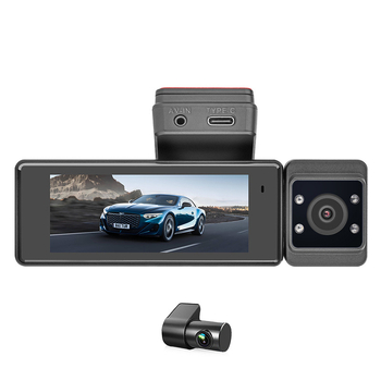 Elől és hátul duál felvételű dash cam, 1080p felbontás, 170° látószög, 256GB SD-kártya tárhely, képernyő nélkül