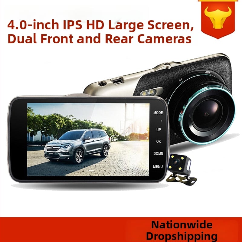 4-inčni dashcam za automobil s L55 i dvostrukim objektivom, 1080p noćnim vidom, IPS zaslonom i stražnjom kamerom