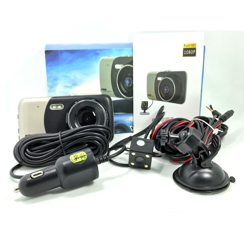4-inčni dashcam za automobil s L55 i dvostrukim objektivom, 1080p noćnim vidom, IPS zaslonom i stražnjom kamerom