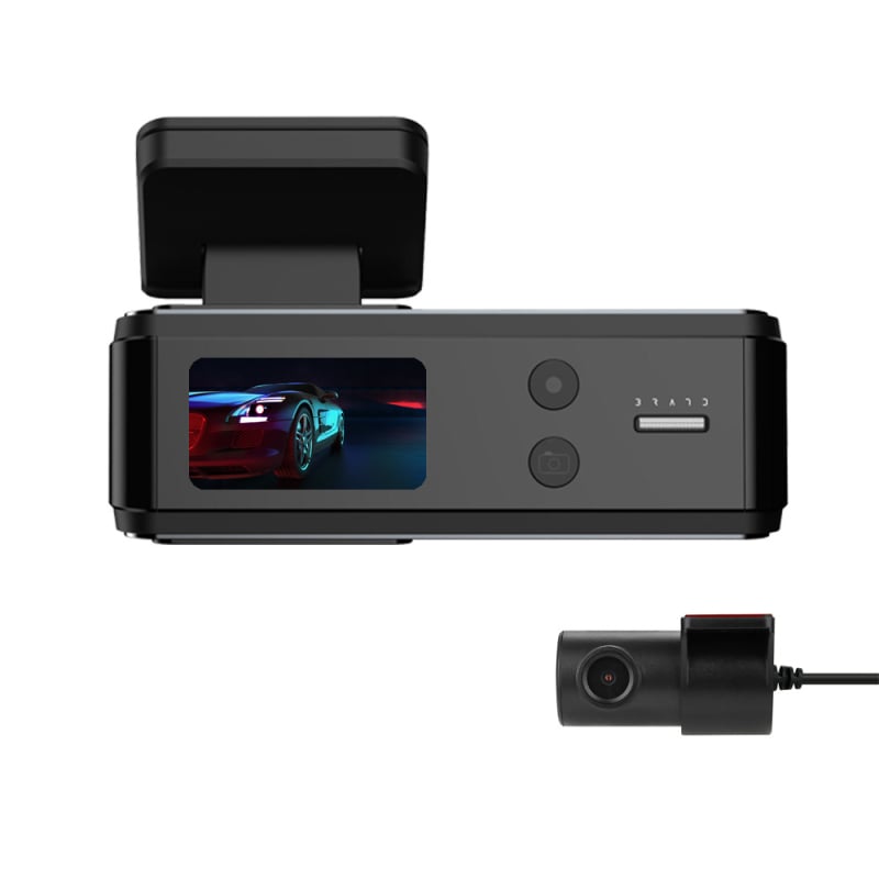 Automobilski DVR s prednjom i stražnjom dvostrukom lećom, GPS praćenje puta, Wi‑Fi, noćni vid, 170° široki kut