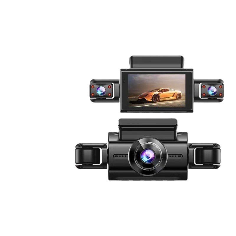 Autó Dash Cam többlencsés rendszerrel, 1080p/170°, Wi-Fi, körkörös felvétel, TF-kártyát támogat