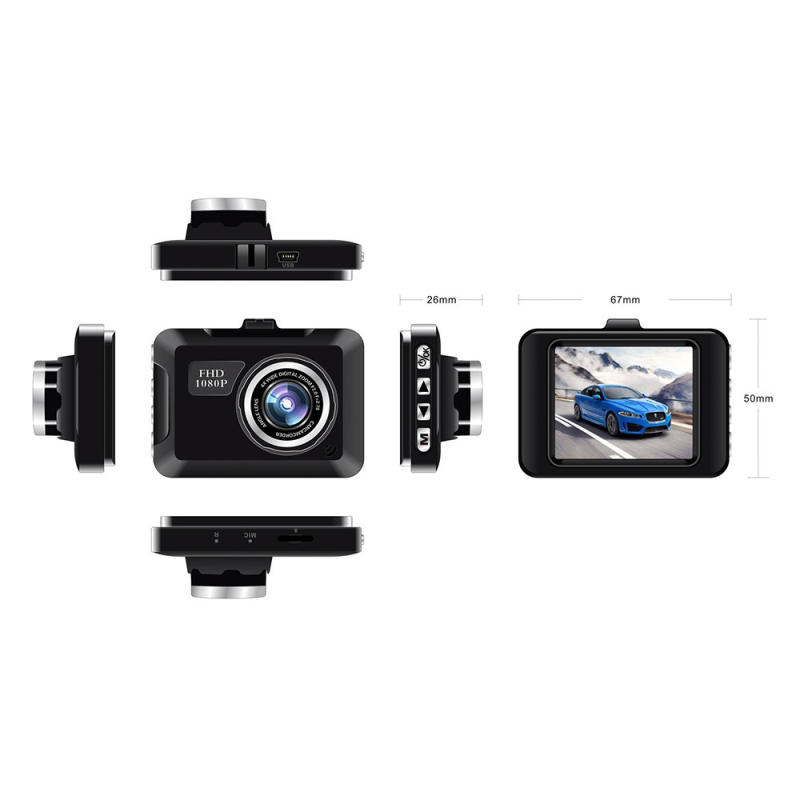Q2 HD dash cam za automobil, 1080p, 120° vidno polje, montaža na prednje staklo, 5MP, detekcija pokreta