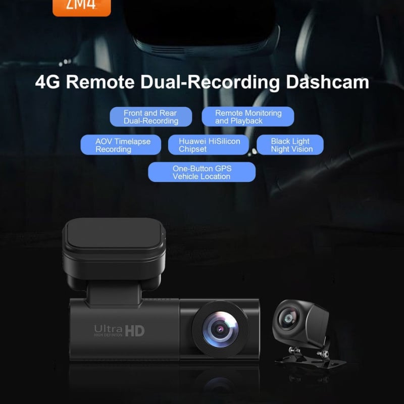 Automobilska dash kamera 4G, 2K+1080P, ADAS, G-senzor i GPS (4G, 2K+1080P, ADAS, G-senzor, GPS)
