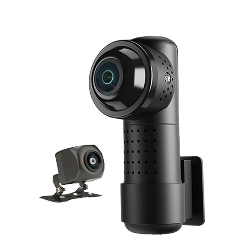 360° panoramska 4K dash kamera s bežičnom aplikacijom, prednja i stražnja dvostruka leća, bez zaslona