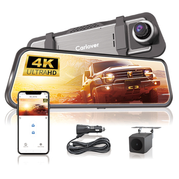 Dvostruka prednja i stražnja dash kamera s GPS, 4K, 10-inčni dodirni zaslon, cikličko snimanje