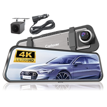 Dvostruka prednja i stražnja dash kamera s GPS, 4K, 10-inčni dodirni zaslon, cikličko snimanje