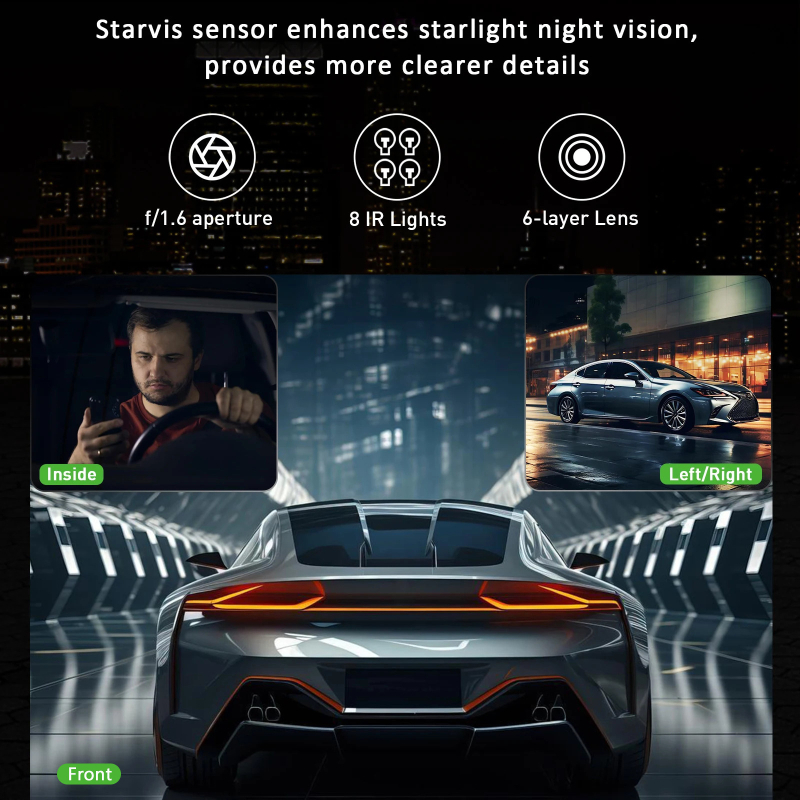 Automobilska kamera s 3-inčnim zaslonom, prednje i stražnje snimanje, 1080p