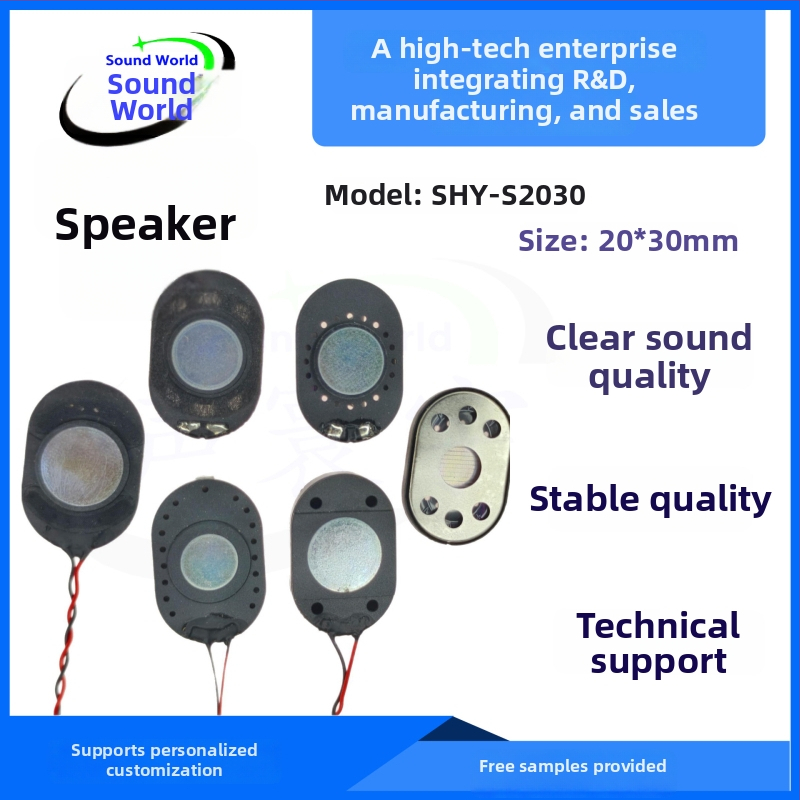 Ovāls pilnkalnu automašīnu skaļrunis ar iekšējo magnētu, 8 Ω, 1 W, viens papīra kupols, omnidirekcionāls, 0–20 kHz