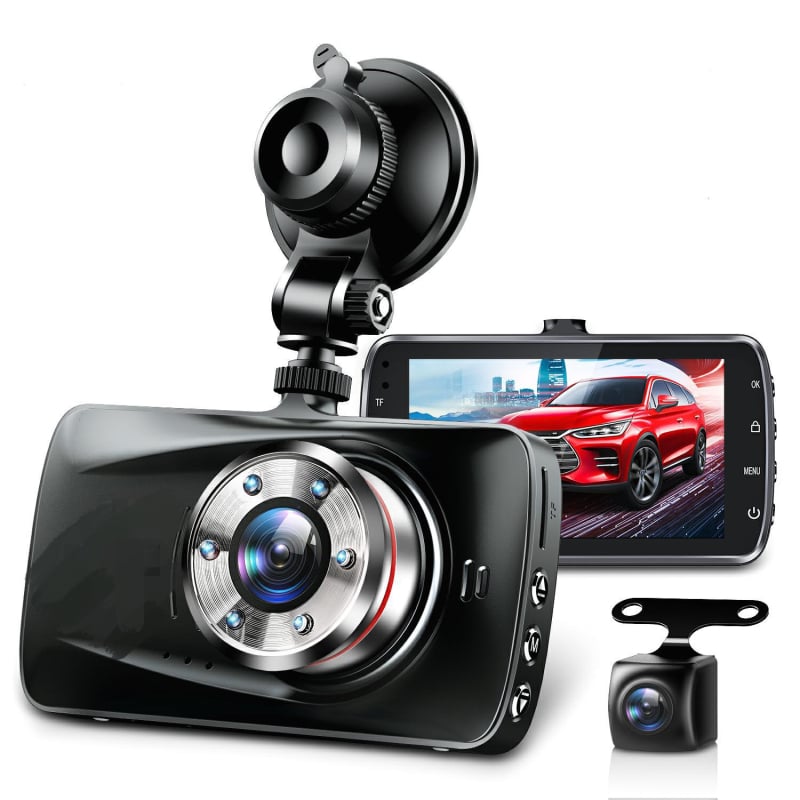 GPS automobilna kamera DVR, dvostruka leća, 1296P, 170° kut gledanja, petljajući zapis, HDMI/AV, TF kartica do 32GB