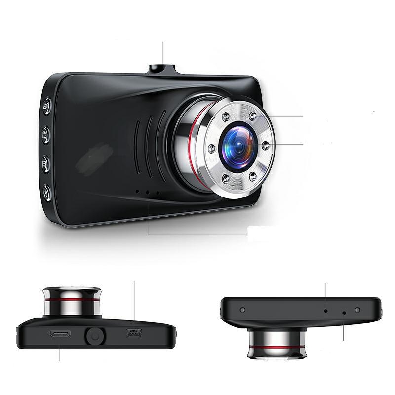 GPS automobilna kamera DVR, dvostruka leća, 1296P, 170° kut gledanja, petljajući zapis, HDMI/AV, TF kartica do 32GB