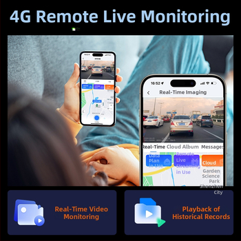 Weilute 4G auto DVR s daljinskim nadzorom i pozicioniranjem, 10-inčni dodirni zaslon, ogledalo za vožnju unatrag s dvostrukom kamerom