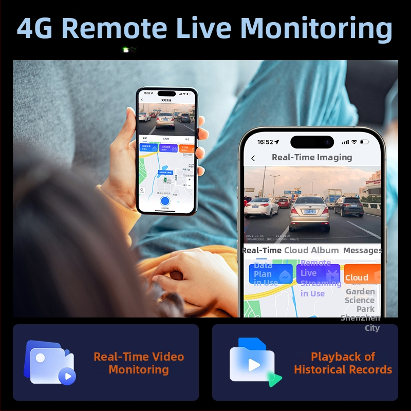 Weilute 4G auto DVR s daljinskim nadzorom i pozicioniranjem, 10-inčni dodirni zaslon, ogledalo za vožnju unatrag s dvostrukom kamerom