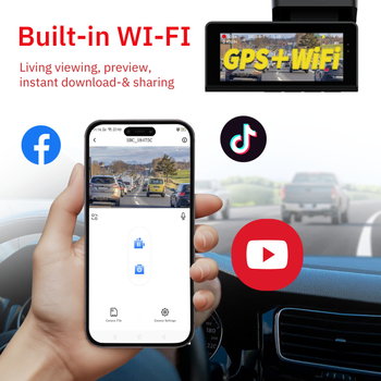 Dvostruka prednja i stražnja 4K kamera za automobil, 140° kut, 3,5" zaslon, petlja snimanja, Wi-Fi
