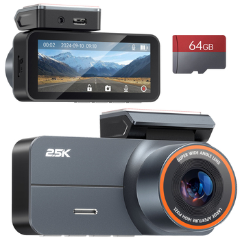 Auto dash kamera s noćnim vidom, Bluetoothom i nadzorom parkiranja – 150° kut gledanja, 3,5" zaslon, Wi‑Fi