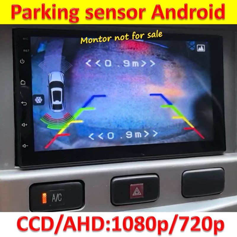 Vizualus atbulinis radaras Android automobilio ekranui, VD3, 4 jutikliai, 12V, 0,3-2,0 m diapazonas