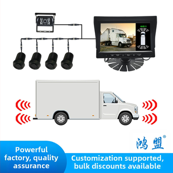 Sistem senzori parcare camion cu radar vizual de mers înapoi, model ZR-705B, 4 senzori, ecran LCD, rază de detecție 0,3–5 m