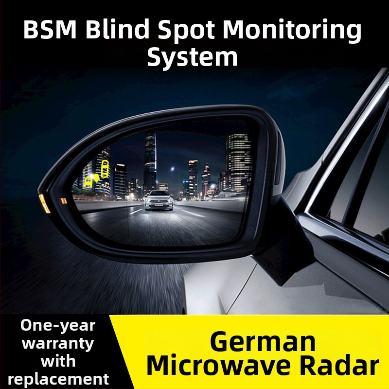 Aklās zonas uzraudzības sistēma ar joslas maiņas atbalstu un milimetru viļņu radaru (10 m detekcijas diapazons, atpakaļskata spogulī displejs, 12V barošana, gaismas un skaņas signāls, -30°C līdz 80°C)