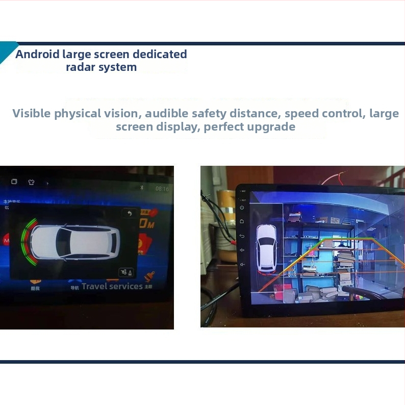 Vizualni radar za pomoć pri parkiranju automobila, 8 senzora, 12V napajanje, buzzer alarm