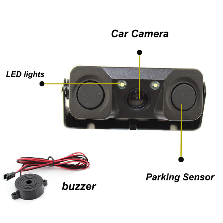 Vizualni reverzni radar s integriranom kamerom i alarmom (PZ451) - 12V, LED digitalni zaslon, 2 sonde, domet 2 m
