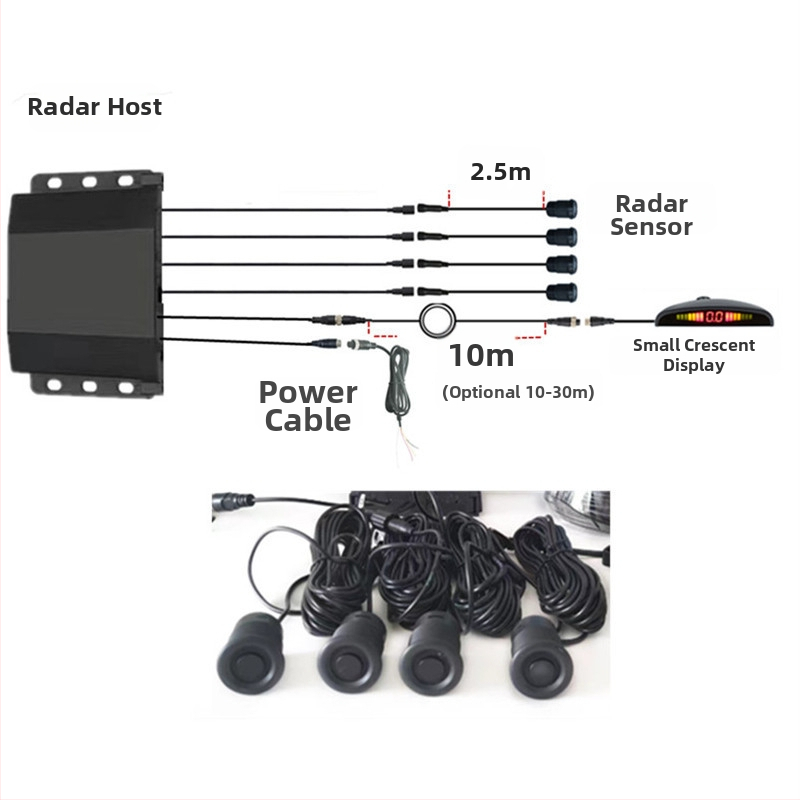 LED radar za vožnju unatrag za kamion (24V, model PZ316, domet detekcije 3 m, glasovno upozorenje, ABS kućište)