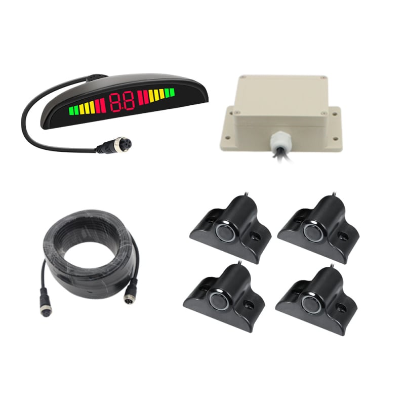 LED sustav radarskog povratnog kretanja za kamione, 24V, 4 senzora, 7-inčni HD zaslon, model PZ316, domet detekcije 3 m