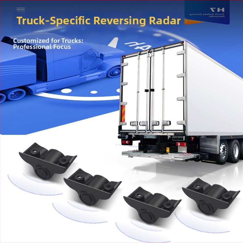 NY1010 Atpakaļskata radars ar 4 sensoriem kravas automašīnai, LCD displejs, 24V barošana, uztveres diapazons 0,3–2,3 m