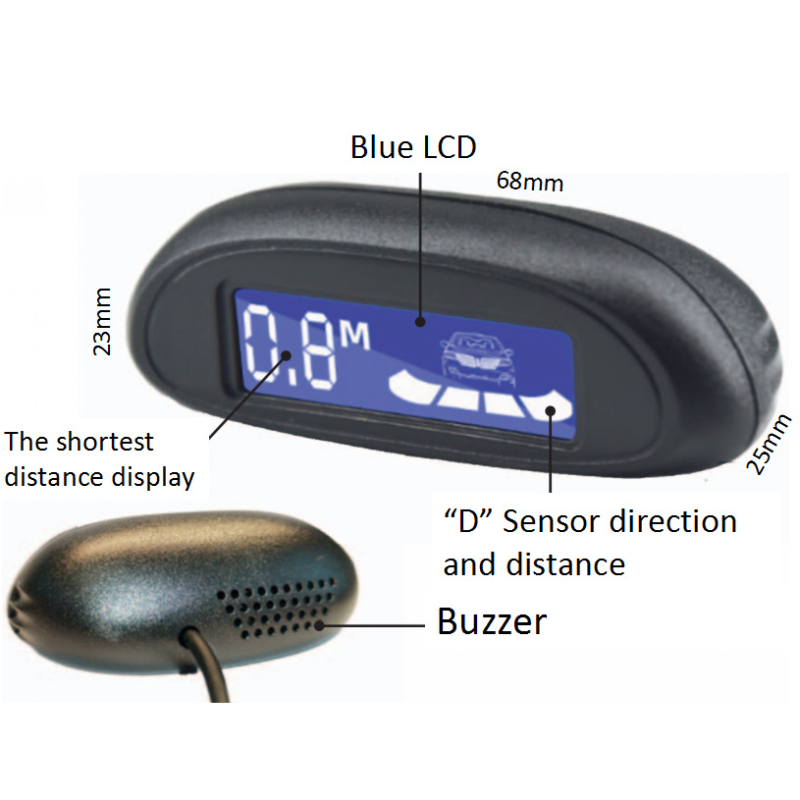 GPS Beidou reverzni radar, HUD prikaz brzine i LCD senzor za parkiranje