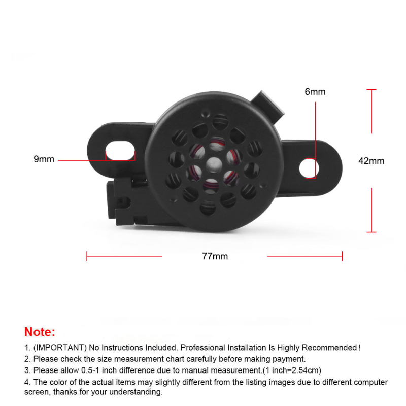 Sirena za radar za povratno parkiranje Dyno Racing – kompatibilno s Audi, VW, Škoda, Seat; metalno; modeli 8E0919279, 4B0919279, 4D0919279, 3C0919279
