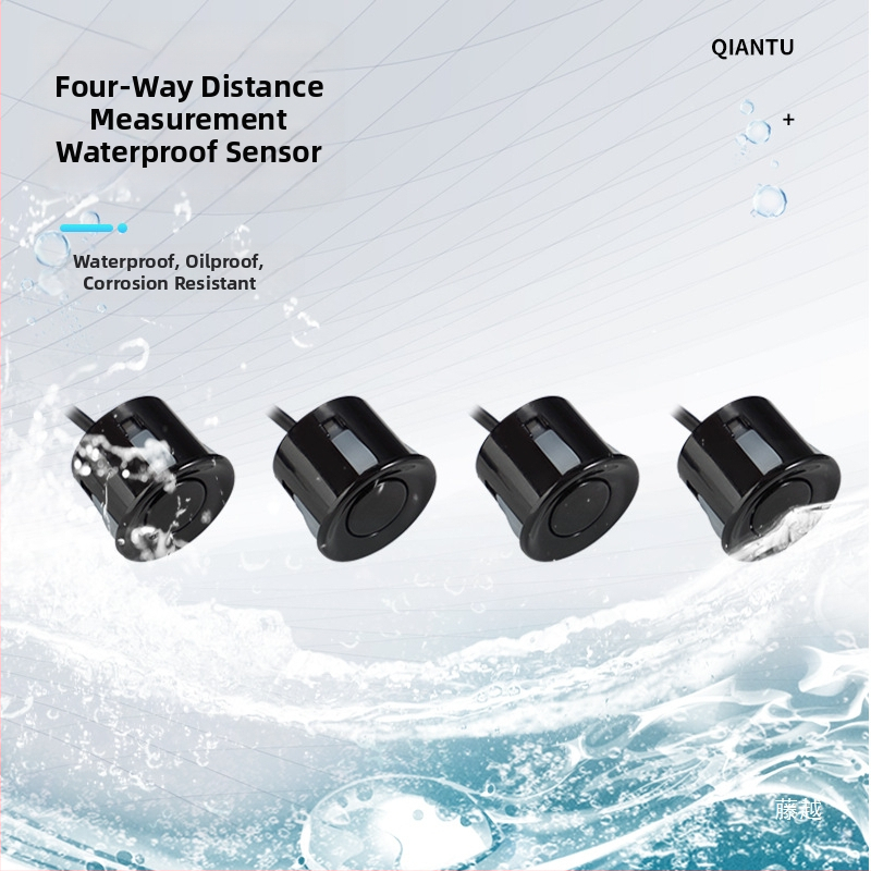 Ultraskaņas distances sensora ar četrmodulu dizainu, daudzvirzienu šķēršļu noteikšana un reversais radars robotauto, izmēri 88x50x32 mm