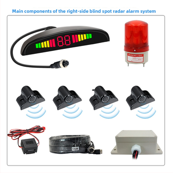 Dešiniojo šono vizualus atbulinis radaras, modelis PZ316-B, 4 zondai, aptikimo diapazonas 2,5 m, maitinimas 24V
