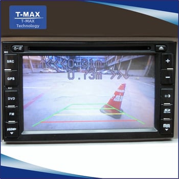 4 jutiklių vizualus atbulinis radaras su CCD kamera, aptikimo diapazonas 0,2–2,5 m, 12 V maitinimas, balso įspėjimas