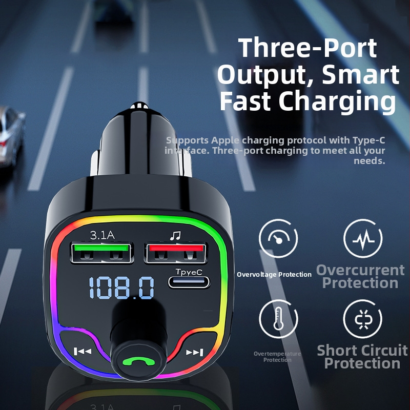 Aut Bluetooth FM vysielač X29 – hands-free, FM prenos, napájanie 12–24V, monochromatický displej